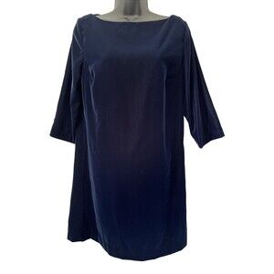 Banana Republic Women's 6 Blue Shift Velvet Preppy Navy Dress